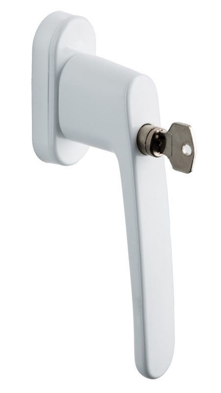 Manilla blanca ventana con cerradura