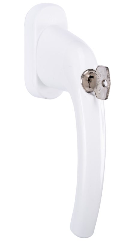 Manilla blanca ventana con llave