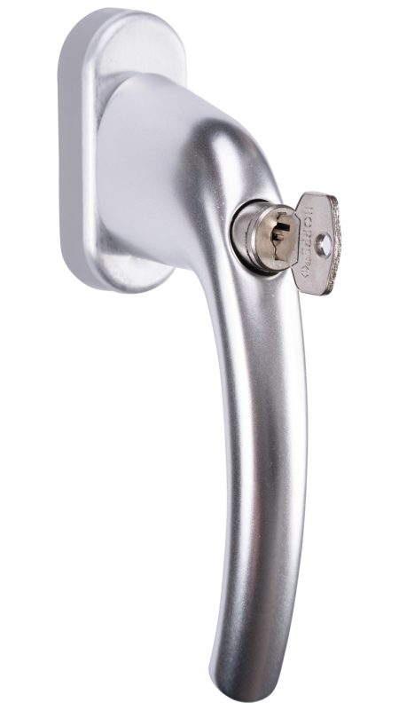 Manilla plateada ventana con llave