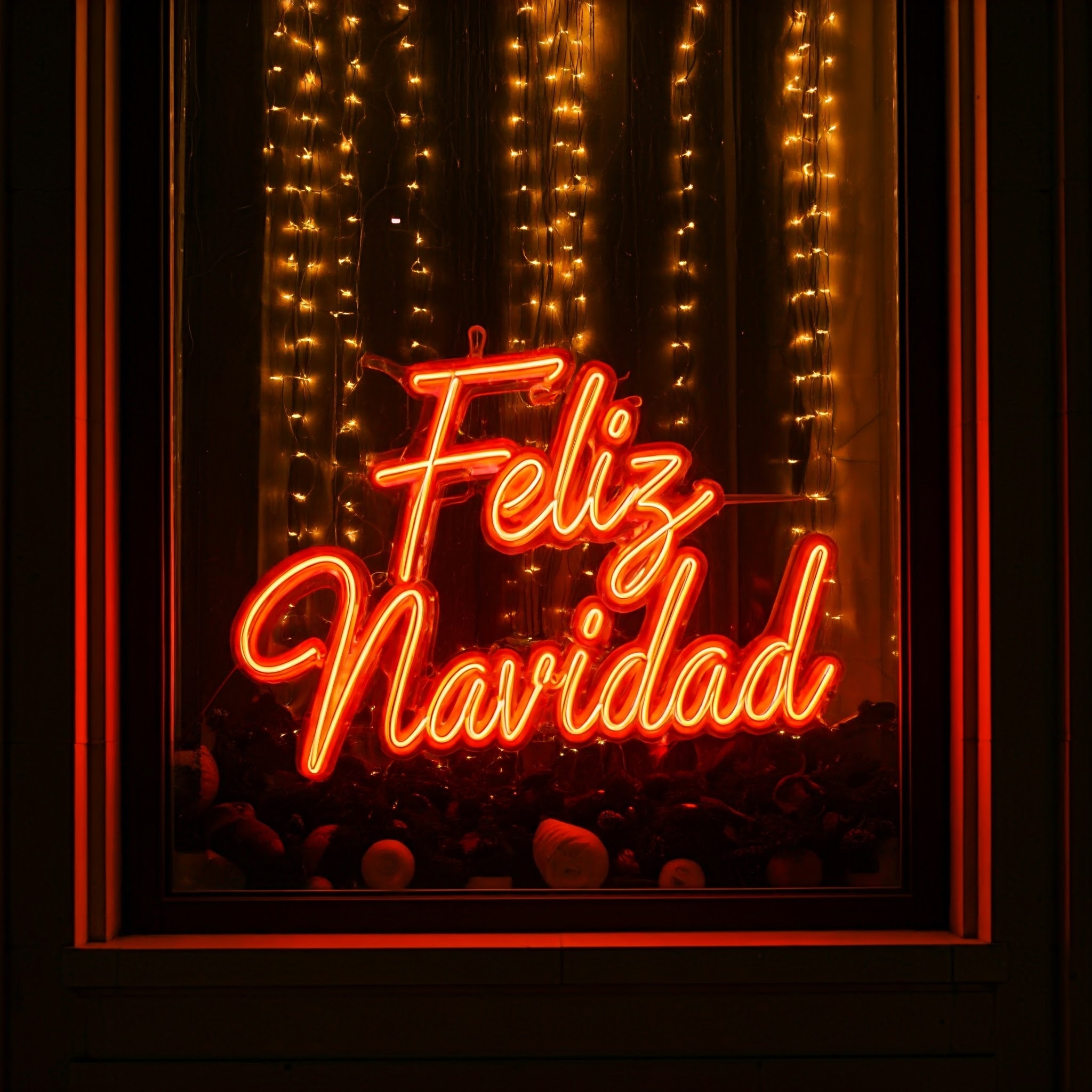 Decoración ventanas Navidad luces de neón