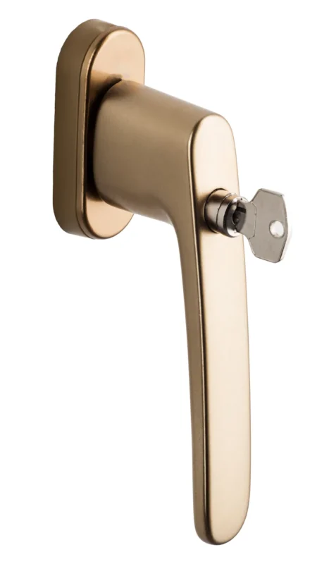 Manilla bronce con llave para ventana